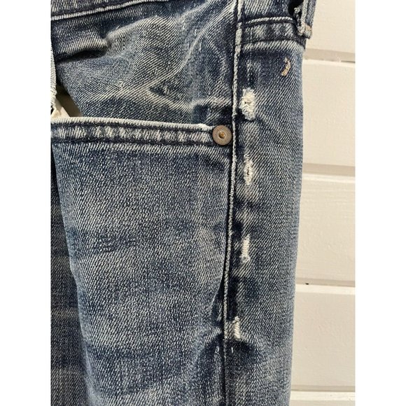 7 For All Mankind Ripped Distressed Washed relaxed Denim Button Fly sz 36 x31 - Picture 3 of 16